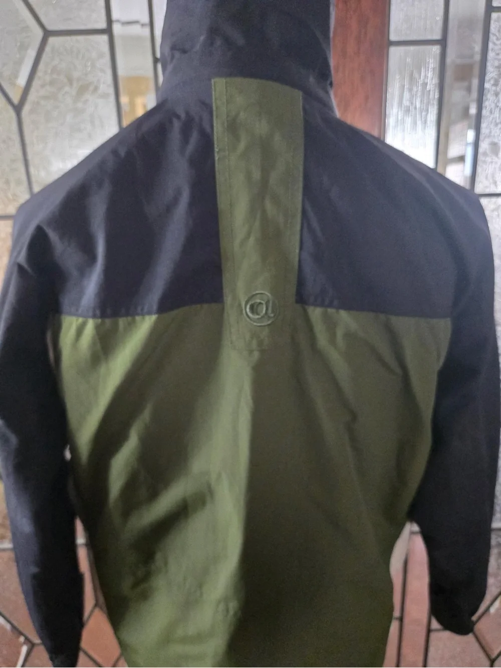 Airwalk Olive, Black & White Colorblock Raincoat